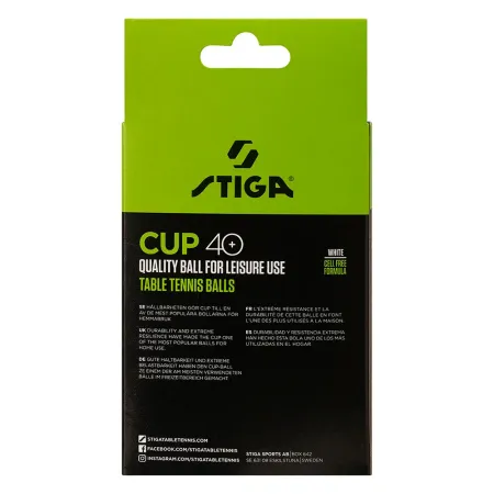 Мяч для наст. тенниса Stiga Cup ABS, 1110-2510-12, диам.40+мм, пластик, упак. 12 шт, белый за 1&nbsp;774.80 ₽ купить в Пензе