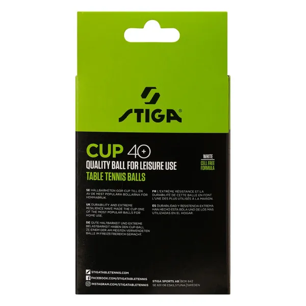 Мяч для наст. тенниса Stiga Cup ABS, 1110-2510-12, диам.40+мм, пластик, упак. 12 шт, белый за 1&nbsp;774.80 ₽ в Пензе