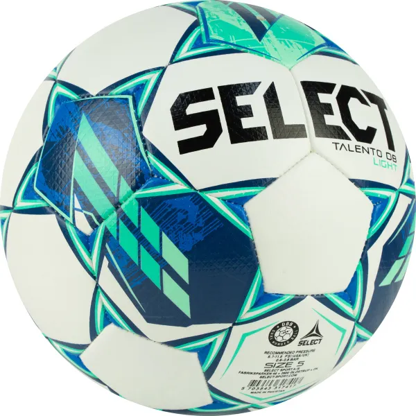 Мяч футб. SELECT Talento DB Light V23, 0775860004, р.5, 32п, ПУ, гибрид.сш, бело-зеленый за 5&nbsp;531.80 ₽ в Пензе