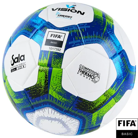 Мяч футзал. VISION Target, FS324094, FIFA Basic, р.4, 32 п. PU, 3 подкл.сл, термосшивка, бело-синий за 3&nbsp;519 ₽ купить в Пензе