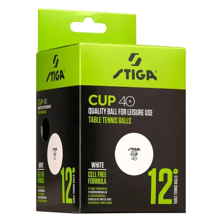Мяч для наст. тенниса Stiga Cup ABS, 1110-2510-12, диам.40+мм, пластик, упак. 12 шт, белый за 1&nbsp;774.80 ₽ купить в Пензе