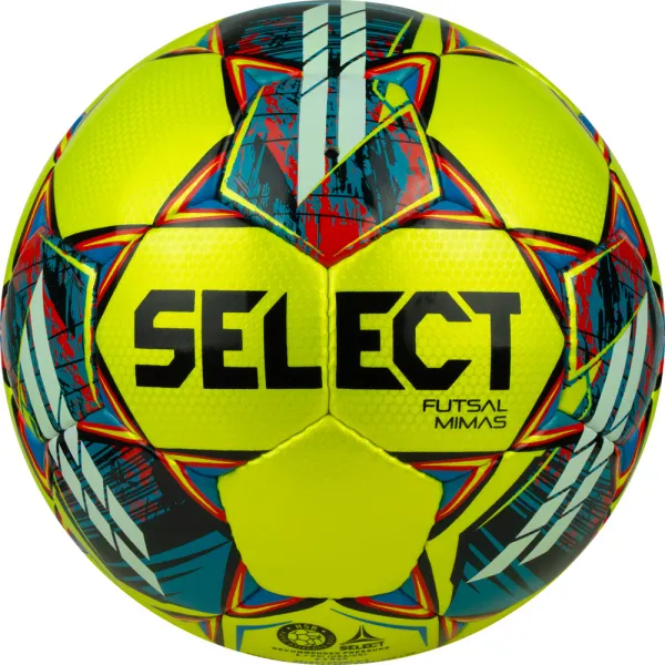 Мяч футзал. SELECT Futsal Mimas, 1053460550, р.4,FIFA Basic, 32 пан, гл.ПУ, руч.сш, жел-сине-красный за 6&nbsp;303.60 ₽ в Пензе