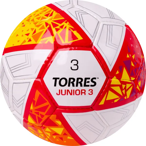 Мяч футб. TORRES Junior-3, F323803, р.3,глянц.ПУ, 4 сл, 32 п,руч.сш,бел-крас-жел за 2&nbsp;070.60 ₽ в Пензе