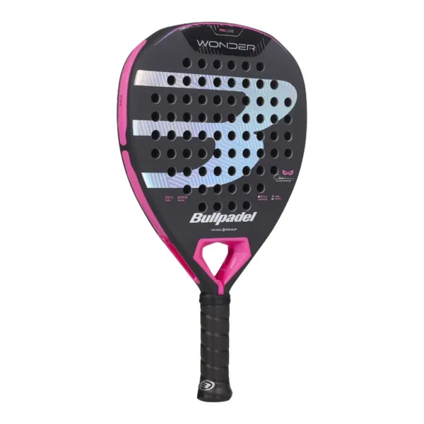 Ракетка для падела BULLPADEL Wonder 27, 497250, для продв.игроков, стекловолокно, карбон, черно-роз за 42&nbsp;969.20 ₽ в Пензе