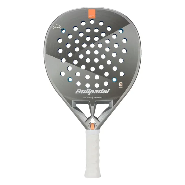 Ракетка для падела BULLPADEL Hack 04 Hybrid Cloud 26, 494408,для профес-в, стекловолокно, серо-оранж