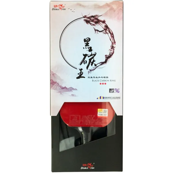 Ракетка для н/т DOUBLE FISH Black Carbon King Racket 3***, для професс.,ITTF Appr.,накл.2,1,мм за 4&nbsp;346.90 ₽ в Пензе