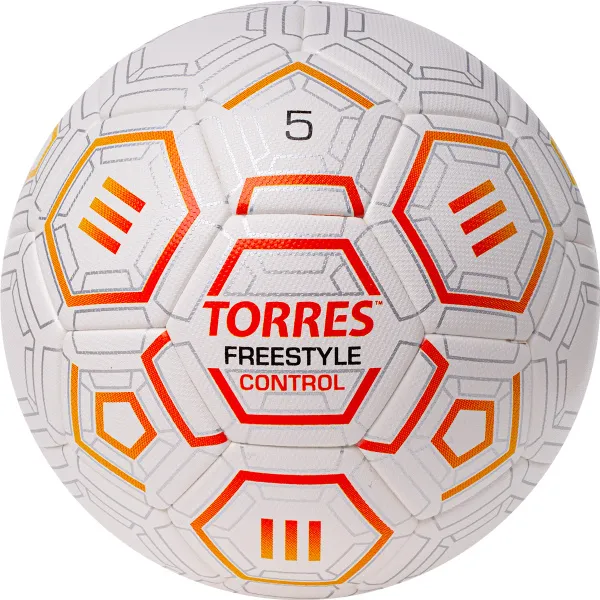Мяч футб. TORRES Freestyle Control, F3231765, р.5, 32 п.,PU-Microfi, термосшив., бело-оран-сереб за 3&nbsp;464.60 ₽ в Пензе