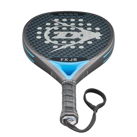 Ракетка для падела Dunlop FX Jr, 10370738, для юниоров, гибрид, графит, черно-голубой за 11&nbsp;019.40 ₽ купить в Пензе