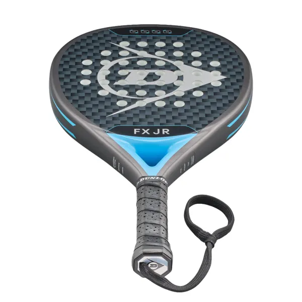 Ракетка для падела Dunlop FX Jr, 10370738, для юниоров, гибрид, графит, черно-голубой за 11&nbsp;019.40 ₽ в Пензе