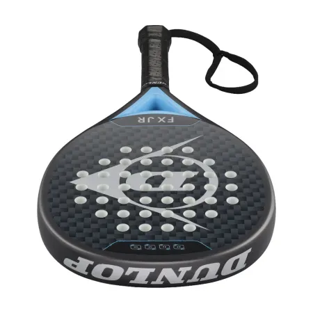 Ракетка для падела Dunlop FX Jr, 10370738, для юниоров, гибрид, графит, черно-голубой за 11&nbsp;019.40 ₽ купить в Пензе