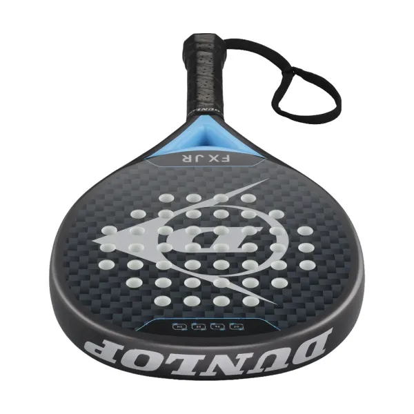 Ракетка для падела Dunlop FX Jr, 10370738, для юниоров, гибрид, графит, черно-голубой за 11&nbsp;019.40 ₽ в Пензе